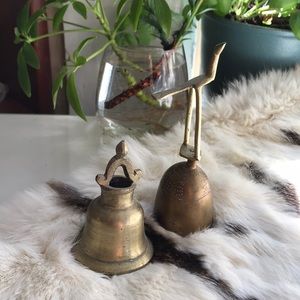 2 Antique Brass Bells